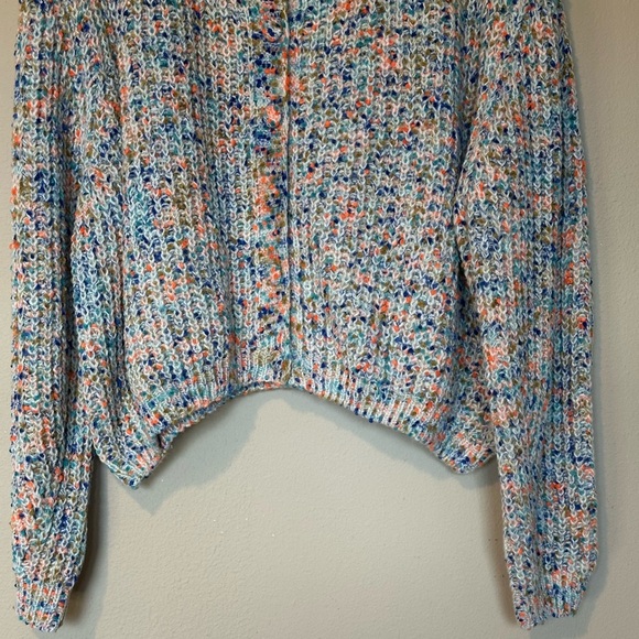 Raga Womens Rainbow Cropped Chunky Knit Cardigan NWT Size 2X - Picture 7 of 13